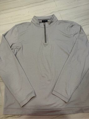 Peter Millar Gray Crew Neck Performance Shirt
